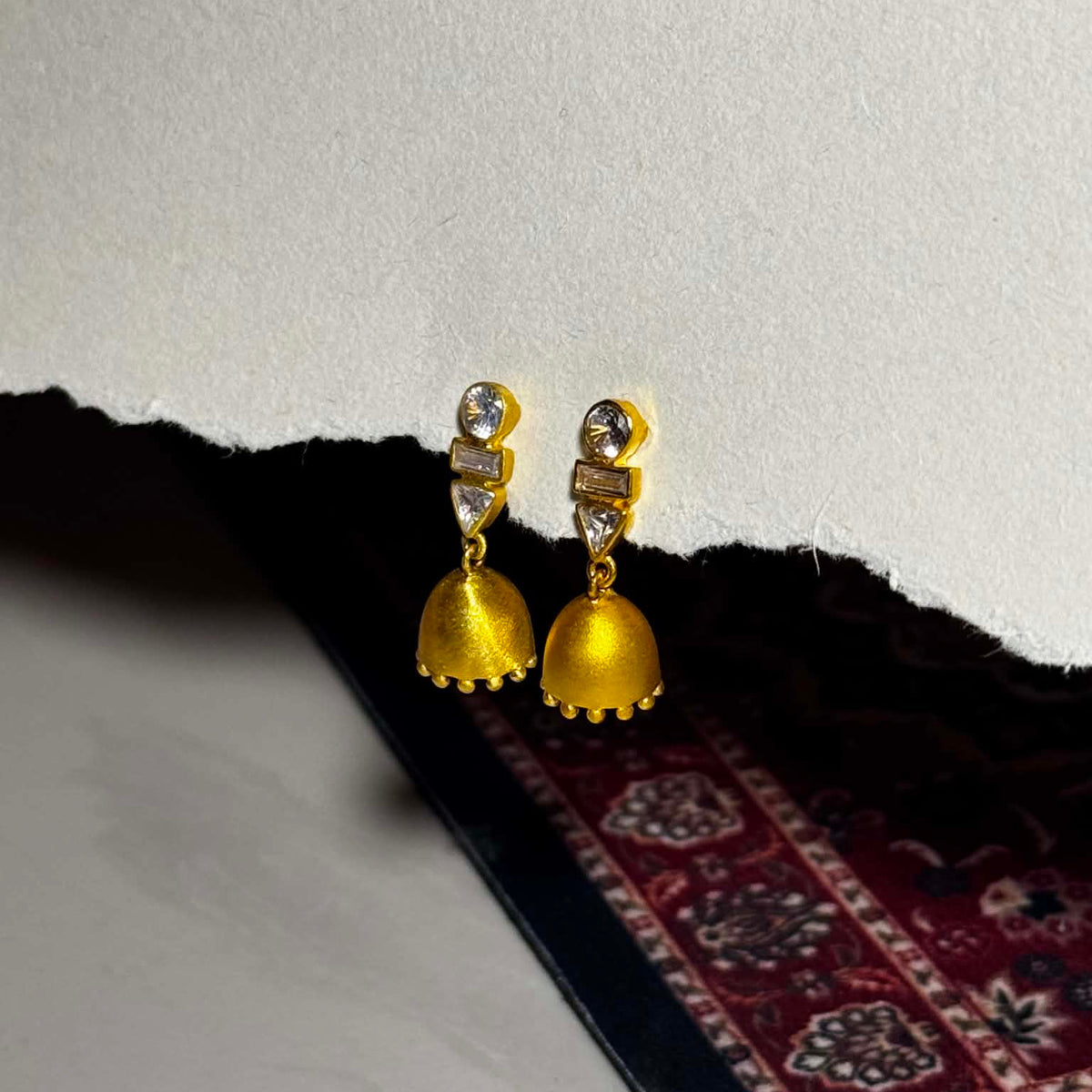 Micro Matte Jhumkas - Gold
